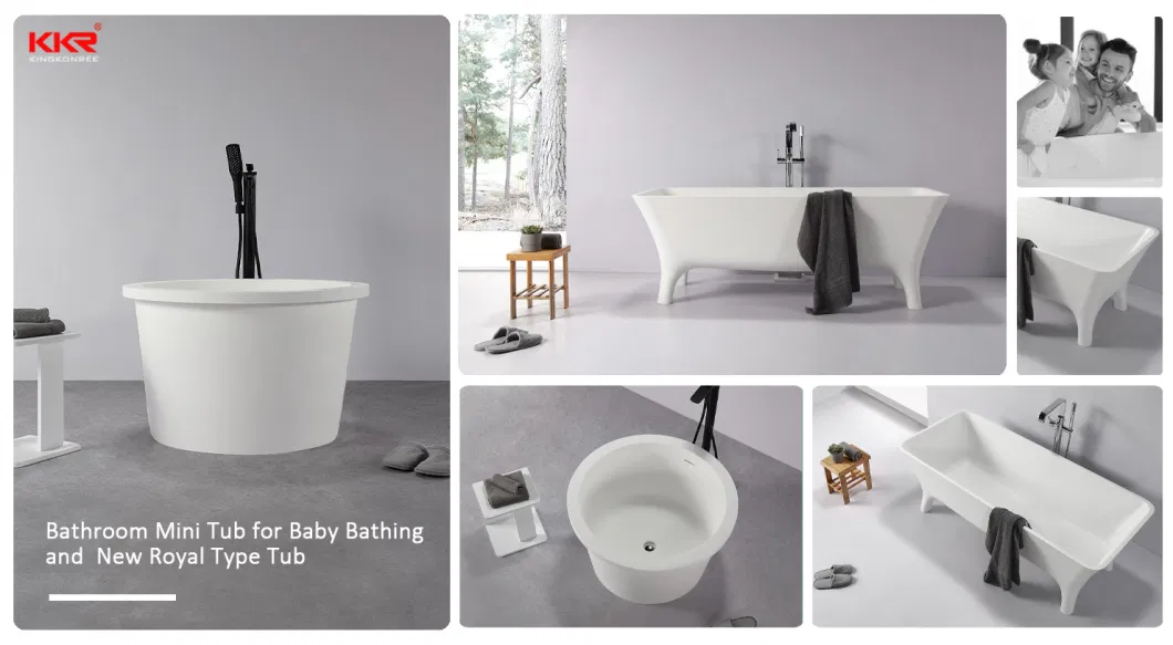 Luxury Type Bathroom Bath Solid Surface Oval Shape Freestanding Bathtub