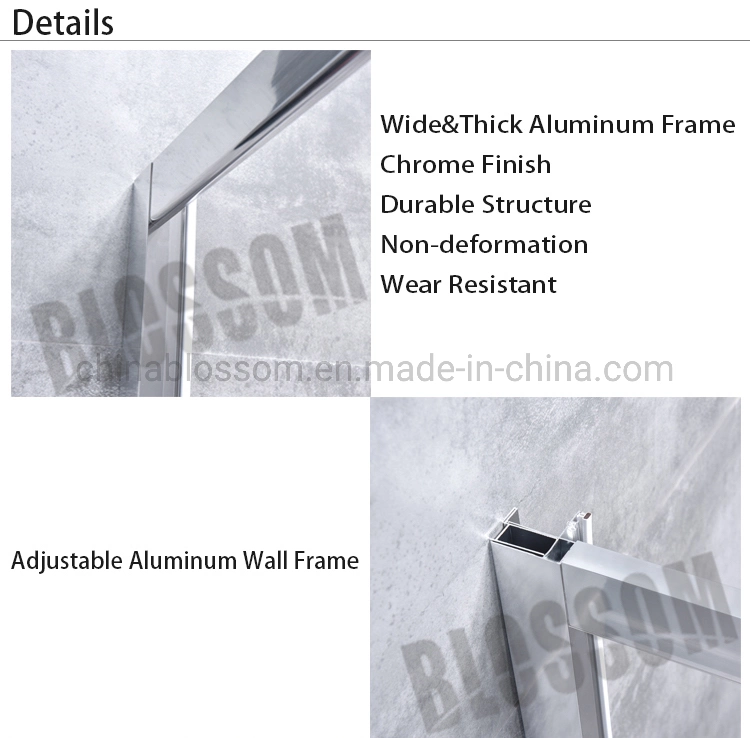 Bathroom Simple Aluminum Frame Enclosure Room Tempered Glass Sliding Shower Door