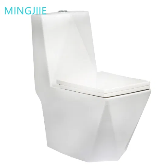 Сантехника Белая ванная комната Керамический унитаз ромбовидной формы Напольный цельный туалет Туалеты
